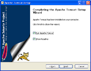 Completing the Apache Tomcat Setup Wizard